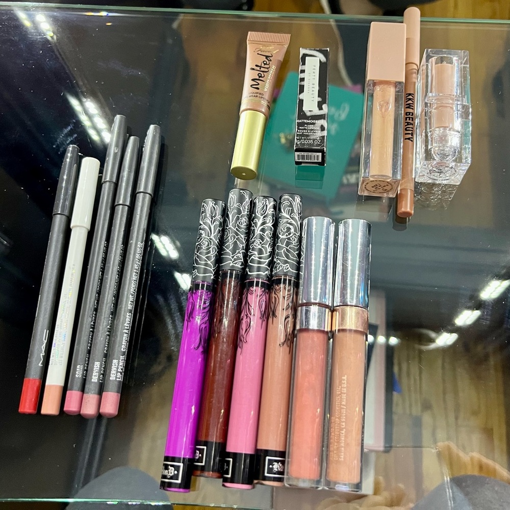 **Liquid Lipstick and Liner Bundle** Kat Von D, Color Pop, M.A.C., KKW, Fenty
